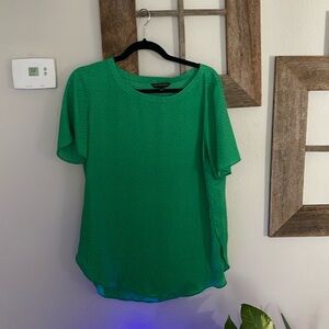 polkadot green shirt thin material but not see through